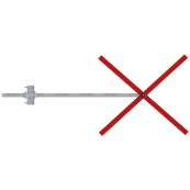 Crossing out | one-sided securing | with 30 mm extension tube and 50 mm leg width | length: 800 mm, extension arm length: 1500 mm